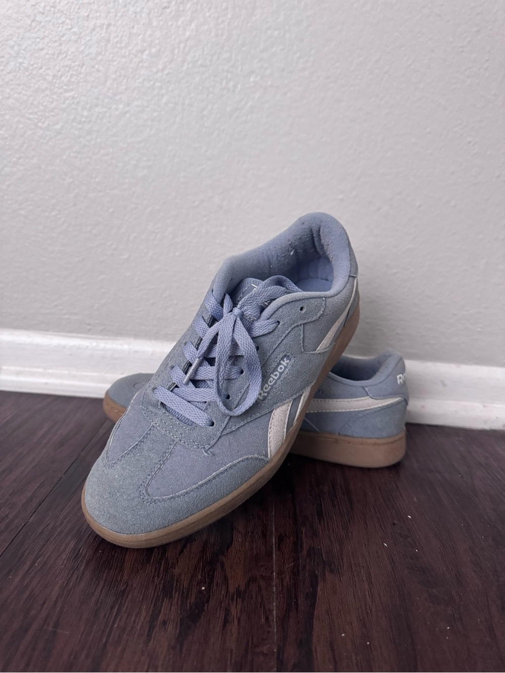 Reebok Pale Blue Suede Sneakers with Gum Sole